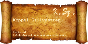 Koppel Szilveszter névjegykártya